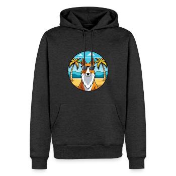 Smooth Collie Hunderasse Cartoon Sonnenbrille Strand - Männer Premium Bio Hoodie - Anthrazit meliert - Vorne - Thijin (182cm)