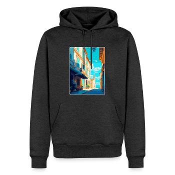 Arles France Affiche de voyage vintage WPA Souvenir - Sweat à capuche Premium bio Homme - anthracite chiné - Devant - Thijin (182cm)