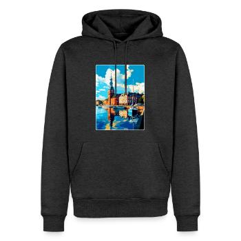 Helsingborg Schweden Vintage Reiseplakat Souvenir - Männer Premium Bio Hoodie - Anthrazit meliert - Vorne - Thijin (182cm)
