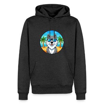 Seppala Sibirische Schlittenhunderasse Cartoon Sonnenbrille - Männer Premium Bio Hoodie - Anthrazit meliert - Vorne - Thijin (182cm)