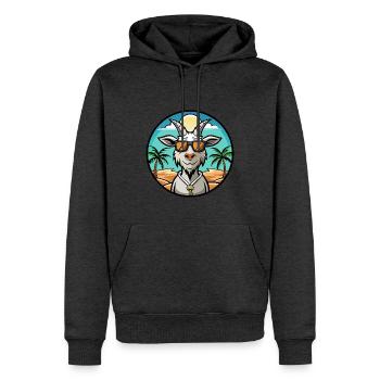 Ziege Lustige Cartoon Sommer Strand Sonnenbrille Aufkleber - Männer Premium Bio Hoodie - Anthrazit meliert - Vorne - Thijin (182cm)