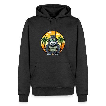 Gorilla Lustige Cartoon Sommer Strand Sonnenbrille Cool - Männer Premium Bio Hoodie - Anthrazit meliert - Vorne - Thijin (182cm)