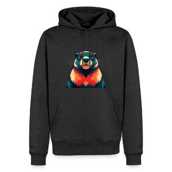Murmeltier Cartoon Figur Buntes Haustier Tier - Männer Premium Bio Hoodie - Anthrazit meliert - Vorne - Thijin (182cm)