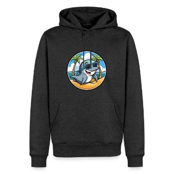 Dolphin Funny Cartoon Summer Beach Sunglasses Cool - Men’s Premium Organic Hoodie - heather anthracite - Front - Thijin (182cm)