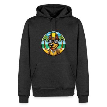 Deutscher Jagdterrier Hunderasse Cartoon Beach - Männer Premium Bio Hoodie - Anthrazit meliert - Vorne - Thijin (182cm)