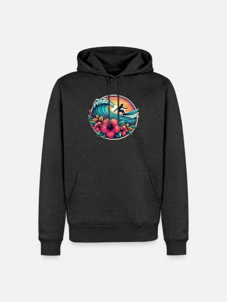 Surfer Logo 2 - Männer Premium Bio Hoodie - Anthrazit meliert