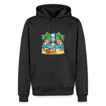 Elefant Lustige Cartoon Sommer Strand Sonnenbrille - Männer Premium Bio Hoodie - Anthrazit meliert - Vorne - Thijin (182cm)