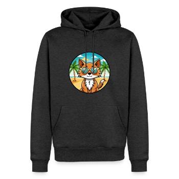 Somali Katzenrasse Cartoon Kawaii Sonnenbrille Strand - Männer Premium Bio Hoodie - Anthrazit meliert - Vorne - Thijin (182cm)