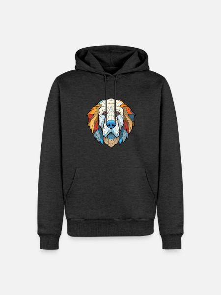 Pyrenäen-Mastiff-Hunderasse Aquarell-Illustration - Männer Premium Bio Hoodie - Anthrazit meliert