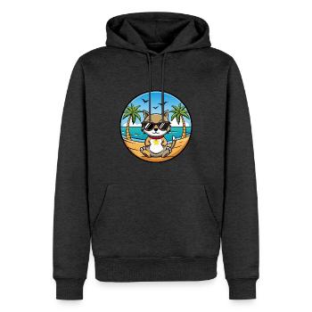 Zypern Katzenrasse Cartoon Sonnenbrille Strand - Männer Premium Bio Hoodie - Anthrazit meliert - Vorne - Thijin (182cm)