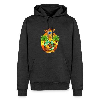 Drôle Camel Dessin animé Plage d’été Lunettes de soleil Guitare - Sweat à capuche Premium bio Homme - anthracite chiné - Devant - Thijin (182cm)