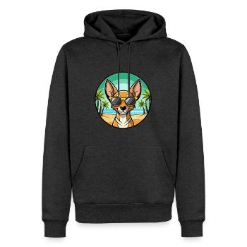 Cirneco Dell Etna Hunderasse Cartoon Sonnenbrille Strand - Männer Premium Bio Hoodie - Anthrazit meliert - Vorne - Thijin (182cm)