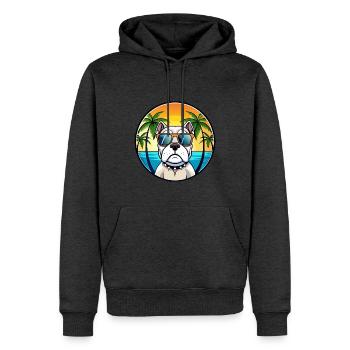 Bouledogue américain race dessin animé lunettes de soleil plage - Sweat à capuche Premium bio Homme - anthracite chiné - Devant - Thijin (182cm)