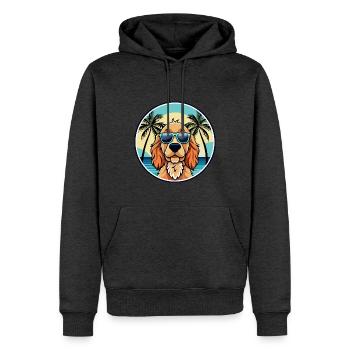 Englischer Cocker Spaniel Hunderasse Cartoon Beach - Männer Premium Bio Hoodie - Anthrazit meliert - Vorne - Thijin (182cm)