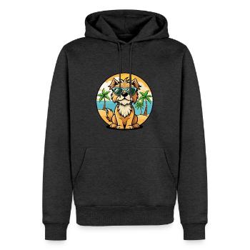 Brikett Griffon Vendéen Hunderasse Cartoon Strand - Männer Premium Bio Hoodie - Anthrazit meliert - Vorne - Thijin (182cm)