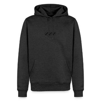 UNLIMITED TRIO par Unlimited Apparel - Sweat à capuche Premium bio Homme - anthracite chiné - Devant - Thijin (182cm)