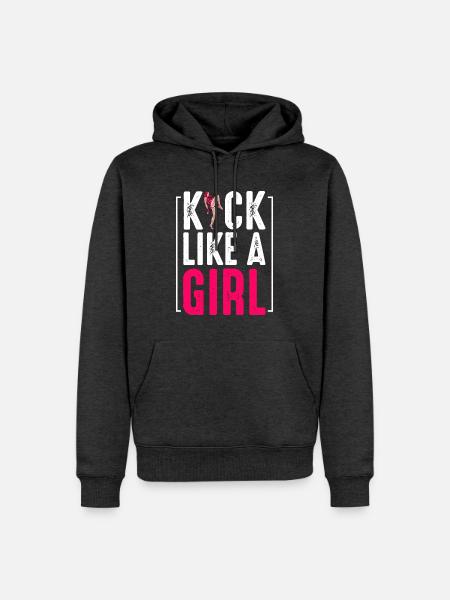 Kickboxing - Männer Premium Bio Hoodie - Anthrazit meliert