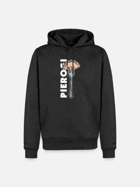 Goldbraune Pierogi Kartoffelfüllung - Männer Premium Bio Hoodie - Anthrazit meliert