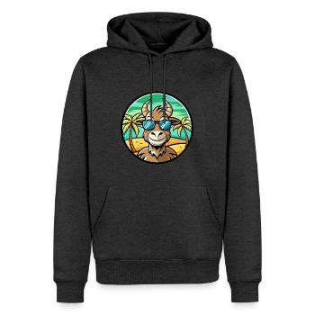 Ziege Lustige Cartoon Sommer Strand Sonnenbrille Aufkleber - Männer Premium Bio Hoodie - Anthrazit meliert - Vorne - Thijin (182cm)