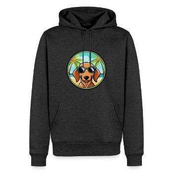 Dachshund Dog Breed Cartoon Sunglasses Beach - Men’s Premium Organic Hoodie - heather anthracite - Front - Thijin (182cm)