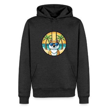 Lunettes de soleil de dessin animé de race de chien du Groenland plage - Sweat à capuche Premium bio Homme - anthracite chiné - Devant - Thijin (182cm)