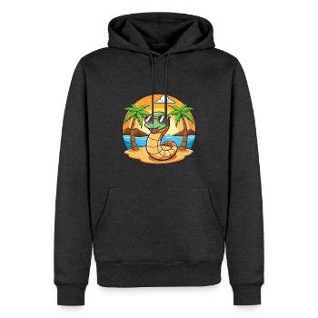 Schlange Lustige Cartoon Sommer Strand Sonnenbrille - Männer Premium Bio Hoodie - Anthrazit meliert - Vorne - Thijin (182cm)