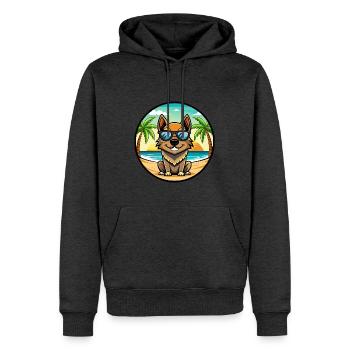 Black Tan Hund Rasse Cartoon Sonnenbrille Strand - Männer Premium Bio Hoodie - Anthrazit meliert - Vorne - Thijin (182cm)