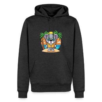 Koala Lustige Cartoon Sommer Strand Sonnenbrille - Männer Premium Bio Hoodie - Anthrazit meliert - Vorne - Thijin (182cm)