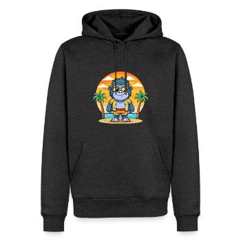 Gorilla Lustige Cartoon Sommer Strand Sonnenbrille - Männer Premium Bio Hoodie - Anthrazit meliert - Vorne - Thijin (182cm)