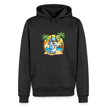 Dolphin Funny Cartoon Summer Beach Sunglasses - Men’s Premium Organic Hoodie - heather anthracite - Front - Thijin (182cm)