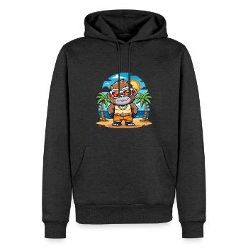Gorilla Lustige Cartoon Sommer Strand Sonnenbrille - Männer Premium Bio Hoodie - Anthrazit meliert - Vorne - Thijin (182cm)