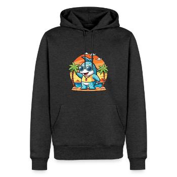 Dolphin Funny Cartoon Summer Beach Sunglasses - Men’s Premium Organic Hoodie - heather anthracite - Front - Thijin (182cm)