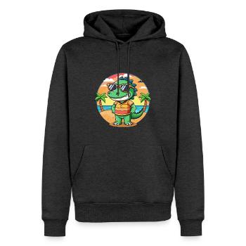 Krokodil Lustige Cartoon Sommer Strand Sonnenbrille - Männer Premium Bio Hoodie - Anthrazit meliert - Vorne - Thijin (182cm)