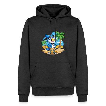 Blue Jay Lustige Cartoon Sommer Strand Sonnenbrille - Männer Premium Bio Hoodie - Anthrazit meliert - Vorne - Thijin (182cm)