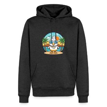 Albatross Lustige Cartoon Sommer Strand Sonnenbrille - Männer Premium Bio Hoodie - Anthrazit meliert - Vorne - Thijin (182cm)