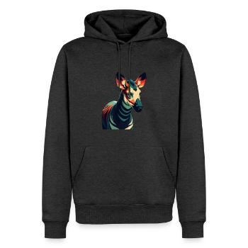 Okapi Zeichentrickfigur Buntes Haustier Tier - Männer Premium Bio Hoodie - Anthrazit meliert - Vorne - Thijin (182cm)