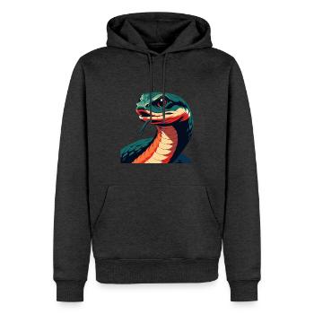 Schlange Cartoon Figur Buntes Haustier Tier - Männer Premium Bio Hoodie - Anthrazit meliert - Vorne - Thijin (182cm)