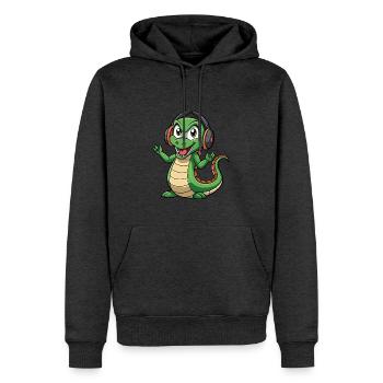 Anaconda Funny Cartoon Character Headphone Music - Men’s Premium Organic Hoodie - heather anthracite - Front - Thijin (182cm)