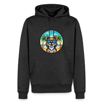 Schwedische Lapphund Hunderasse Cartoon Sonnenbrille Strand - Männer Premium Bio Hoodie - Anthrazit meliert - Vorne - Thijin (182cm)