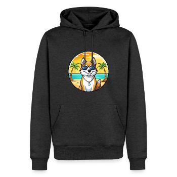 Westsibirische Laika-Hunderasse Cartoon-Sonnenbrille - Männer Premium Bio Hoodie - Anthrazit meliert - Vorne - Thijin (182cm)