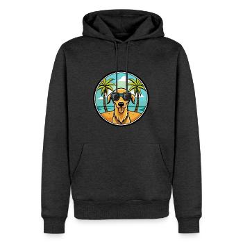 Sloughi Hunderasse Cartoon Sonnenbrille Strand - Männer Premium Bio Hoodie - Anthrazit meliert - Vorne - Thijin (182cm)