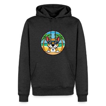 Serbischer dreifarbiger Laufhund Rasse Cartoon Strand - Männer Premium Bio Hoodie - Anthrazit meliert - Vorne - Thijin (182cm)