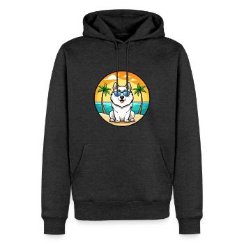 Samoyed Dog Breed Cartoon Sunglasses Beach - Men’s Premium Organic Hoodie - heather anthracite - Front - Thijin (182cm)