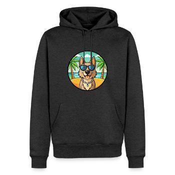 Schäferhund Rasse Cartoon Sonnenbrille Strand - Männer Premium Bio Hoodie - Anthrazit meliert - Vorne - Thijin (182cm)