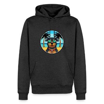 Rottweiler Chien Race Dessin Animé Lunettes De Soleil Plage - Sweat à capuche Premium bio Homme - anthracite chiné - Devant - Thijin (182cm)