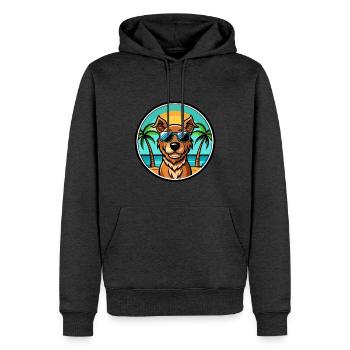 Pudelpointer Chien Race Dessin Animé Lunettes De Soleil Plage - Sweat à capuche Premium bio Homme - anthracite chiné - Devant - Thijin (182cm)