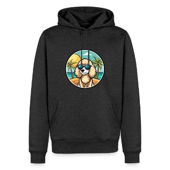 Pudel Hund Rasse Cartoon Sonnenbrille Strand - Männer Premium Bio Hoodie - Anthrazit meliert - Vorne - Thijin (182cm)