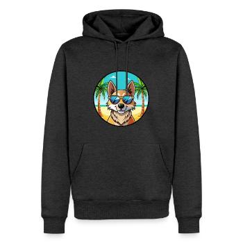 Slovensky Kopov Hunderasse Cartoon Sonnenbrille Strand - Männer Premium Bio Hoodie - Anthrazit meliert - Vorne - Thijin (182cm)
