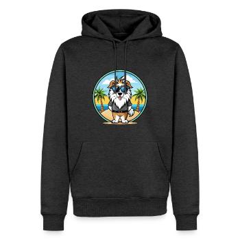 Picardie Schäferhund Rasse Cartoon Sonnenbrille Strand - Männer Premium Bio Hoodie - Anthrazit meliert - Vorne - Thijin (182cm)