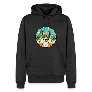 Podenco Canario Hunderasse Cartoon Sonnenbrille Strand - Männer Premium Bio Hoodie - Anthrazit meliert - Vorne - Thijin (182cm)